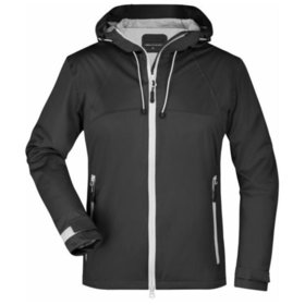 James & Nicholson - Damen Ultraleicht Softshelljacke JN1097, schwarz/silber, Größe S