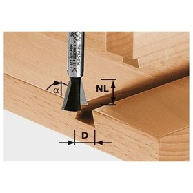 Festool - Grat-/Zinkenfräser Schaft-ø8mm ø14,3/13,5/15°