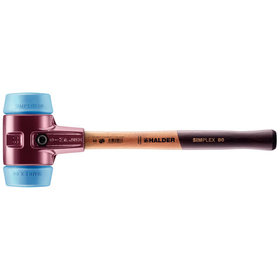 HALDER - SIMPLEX-Schonhammer, TPE-soft, mit Tempergussgehäuse und hochwertigem Holzstiel | D=80 mm | 3001.080