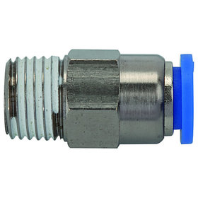 RIEGLER® - Gerade Steckverschraubung »Blaue Serie«, selbstabsperrend, R 3/8" A Ø8mm