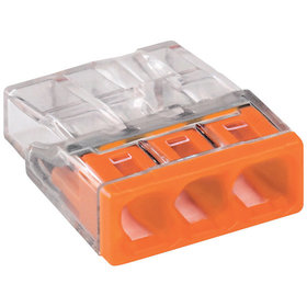 WAGO® - Verbindungs-Klemme VDE COmit 3 x 0,5-2,5mm² orange 6 Stück