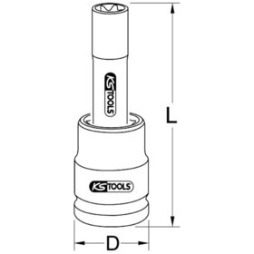 KSTOOLS® - 1" Kraft-Stecknuss E-Torx, lang, E18