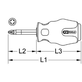 KSTOOLS® - ERGOTORQUEmax Schlagkappen-Schraubendreher, PZ2, kurze Form