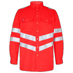 Engel - Safety Hemd 7011-194 nach EN ISO 20471, Warnrot, Größe 45/46