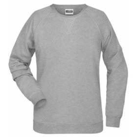 James & Nicholson - Damen Raglan Sweatshirt 8021, grau heather, Größe XXL