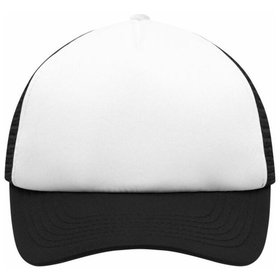 James & Nicholson - 5 Panel Kinder Mesh Cap MB071, weiß/schwarz, Einheitsgröße