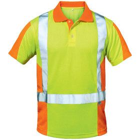 elysee® - Warnschutz-Polo-Shirt ZWOLLE, warn-gelb/warn-orange, Größe L