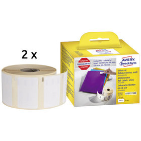 AVERY™ Zweckform - AS0722540 Rollen-Etiketten, Etiketten ablösbar, 32 x 57mm, 1 Rolle/1.000 Etiketten, weiß