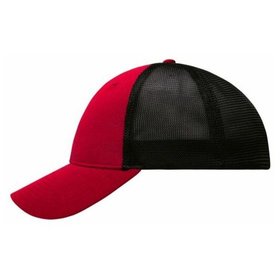 James & Nicholson - Elastic Mesh Cap MB6215, rot/schwarz, Größe S/M