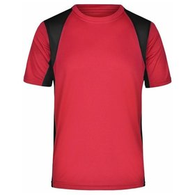 James & Nicholson - Herren Laufshirt Topcool® JN306, rot/schwarz, Größe S