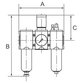 RIEGLER® - <p>WE 3-tlg. »FUTURA-mini« PC-Beh., Kompaktmano, G1/4, 0,5-10, VA-NC</p>