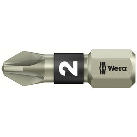 Wera® - Bit für Kreuzschlitz Pozidriv 3855/1 TS PZ, Edelstahl, PZ 2 x 25mm