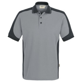 HAKRO - Poloshirt Contrast Mikralinar® 839, titan/anthrazit, Größe XL