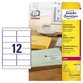 AVERY™ Zweckform - L4772-25 Adress-Etiketten, A4, 99,1 x 42,3mm, 25 Bogen/300 Etiketten, transparent