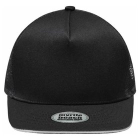 James & Nicholson - 5 Panel Sandwich Flat Cap MB6636, schwarz/hellgrau, Einheitsgröße