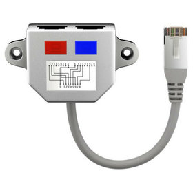 goobay® - Kabel-Splitter, Y-Adapter, 2x CAT 5 Ethernet, geschirmt