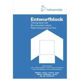 Hahnemühle - Entwurfsblock, Diamant Spezial, A4, 60/65g/m², hochtransparent, 50 Bl