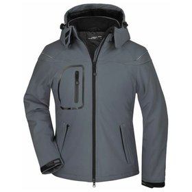 James & Nicholson - Damen Winter Softshelljacke JN1001, carbon, Größe XXL