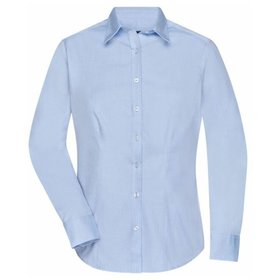 James & Nicholson - Damen Herringbone Bluse JN689, hellblau, Größe S