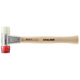 HALDER - BASEPLEX-Schonhammer, Nylon / Celluloseacetat mit Zinkdruckguss-Gehäuse und Holzstiel | D=30 mm | 3968.030