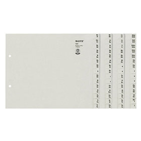 LEITZ® - Registerserie 13040085 DIN A4 A-Z für 4 Ordner Tauenpapier grau
