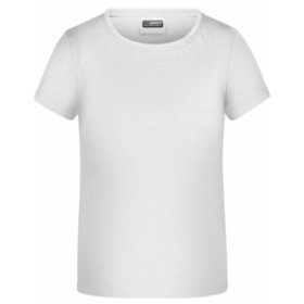 James & Nicholson - Mädchen Basic T-Shirt 150g JN744, weiß, Größe M