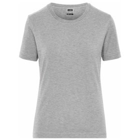 James & Nicholson - Damen Bio Workwear T-Shirt Stretch JN1801, grau heather, Größe XXL