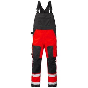 KANSAS® - Warnschutz-Latzhose 1015 PLU, warnrot/schwarz, Größe D120