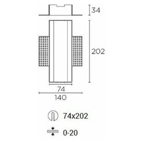 LEDS-C4 - Einbaurahmen ws BENTO Alu L202mm H34mm