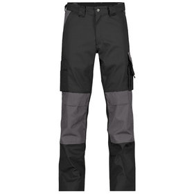 Dassy® - Boston Zweifarbige Arbeitshose mit Kniepolstertaschen, schwarz/zementgrau, Schrittlänge Standard, Größe 54