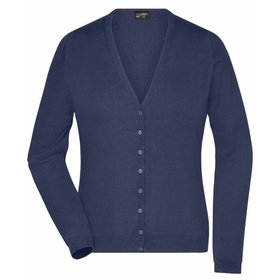 James & Nicholson - Damen Strickjacke JN660, navy-blau, Größe M