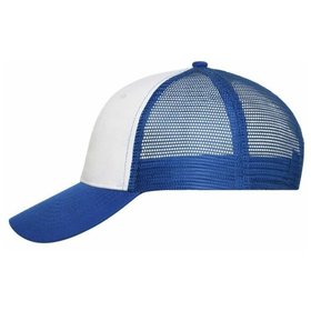 James & Nicholson - Polycotton Mesh Cap MB6239, weiß/königs-blau, Einheitsgröße