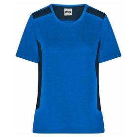 James & Nicholson - Damen BIO Workwear T-Shirt Kontrast JN1823, königs-blau/navy-blau, Größe XL