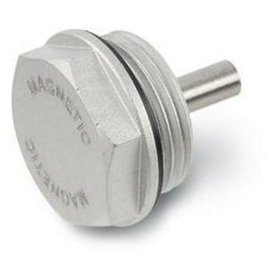 Ganter Norm® - 738.1-22-G3/8 Magnetstopfen, Aluminium, FPM/FKM-Dichtung, beständig bis 180 °C, blank