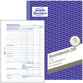 AVERY™ Zweckform - 305 Kassenbericht, A5, 50 Originale, 50 Blatt