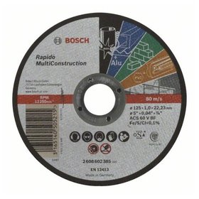 Bosch - Trennscheibe gerade Rapido Multi Construction ACS 60 V BF, 125mm, 22,23mm, 1,0 (2608602385)