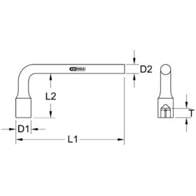 KSTOOLS® - BRONZEplus 4-kant-Steckschlüssel gewinkelt 8mm