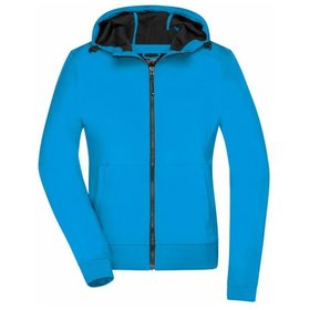 James & Nicholson - Damen Kapuzen Softshelljacke JN1145, blau/schwarz, Größe XL