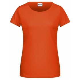 James & Nicholson - Damen Basic T-Shirt 8007, dunkel-orange, Größe M