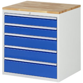 RAU. - Schrank XL5.11 für 7000, 770 x 650 x 825mm, 5 Schubladen, Bucheplatte