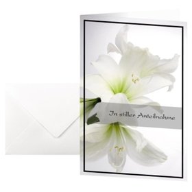 sigel® - Trauerkarte Amaryllis DS006 11,5x17cm 10er-Pack +Umschläge