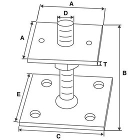 SIMPSON Strong-Tie® - Pfostenhalter, mit Gewindedorn, höhenverstellbar, feuerverzinkt, PCN 70-R