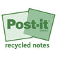 Post-it® - Haftnotiz Recycling Notes, 76x76mm, sortiert, Pck=10St a 100Bl, 654RCP10