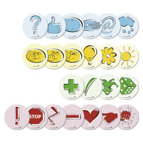 Legamaster - Moderationskarten Set Emoticons, Kreise 9,5cm, sortiert, Pck=250St, 7