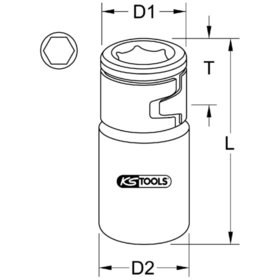 KSTOOLS® - 3/8" CHROMEplus Bit-Adapter-Stecknuss, für 10mm