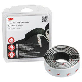 3M™ - 3M™ Haken- und Schlaufenband SJ352B, Schwarz, 25 mm x 1.25 m, 4.4 mm, Blister IPC