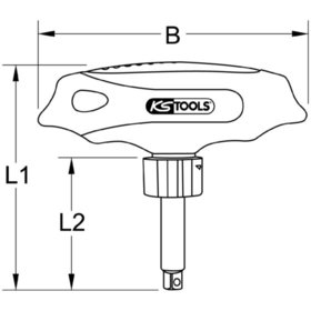 KSTOOLS® - 1/4" ERGOTORQUEmax T-Griff-Umschaltknarre, 45 Zahn