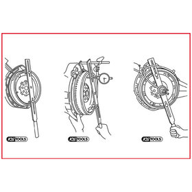 KSTOOLS® - Zweimassenschwungrad Prüfwerkzeug mit Winkelgradscheibe und Messuhr