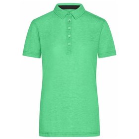 James & Nicholson - Damen Poloshirt Bicolor JN753, farn-grün/weiß, Größe XL