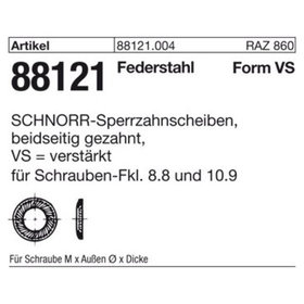 Schnorr Scheiben ART 88121 Federstahl VS 12 mech. verzinkt mech Zn S
